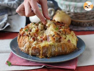 Przepis Nadziewany chleb jeżowy w stylu tartiflette