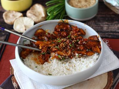 Przepis Grzyby po koreańsku - grzyby shiitake w sosie gochujang