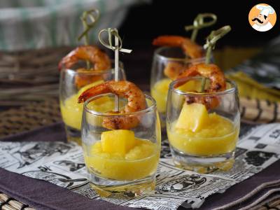 Przepis Krewetki i verrines z mango na słodko-pikantny aperitif