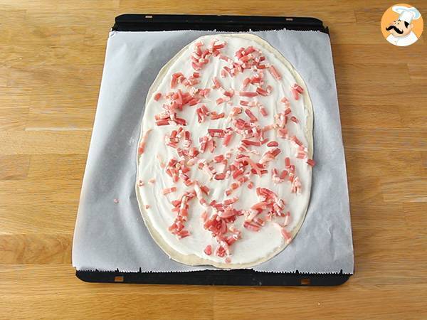 Flammekueche, alsacka tarta flambée - Przygotowanie krok 3