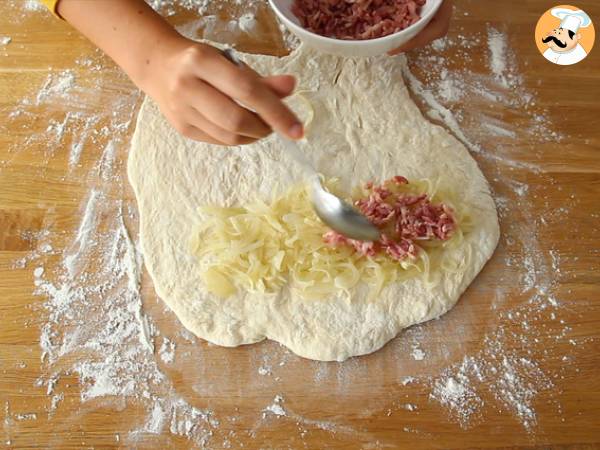 Fougasse z boczkiem i cebulą - Przygotowanie krok 4