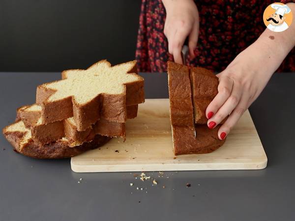 Brioszka Pandoro nadziewana kremem Nutella i kremem waniliowym w kształcie choinki - Przygotowanie krok 5