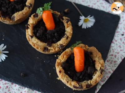 Ciasteczkowe kubeczki polane czekoladowym ganache, w stylu marchewkowego garnka - zdjęcie 4