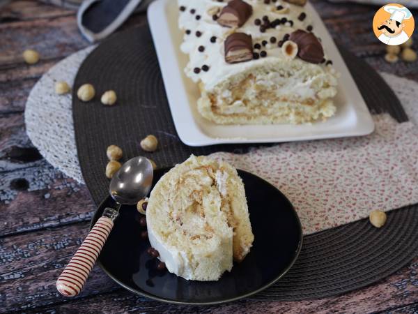 Łatwy roladek o smaku Kinder Bueno, idealny jako tort urodzinowy lub jako bûche na Boże Narodzenie! - zdjęcie 5