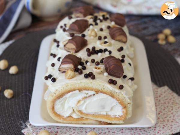 Łatwy roladek o smaku Kinder Bueno, idealny jako tort urodzinowy lub jako bûche na Boże Narodzenie! - zdjęcie 6