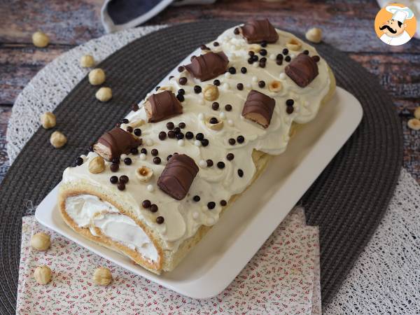 Łatwy roladek o smaku Kinder Bueno, idealny jako tort urodzinowy lub jako bûche na Boże Narodzenie! - zdjęcie 8