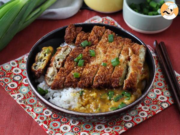 Panierowany bakłażan z bułką tartą panko w stylu japońskiego curry katsu, ale wegetariański - zdjęcie 4