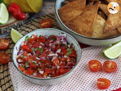 Pico de gallo i domowe chipsy tortilla