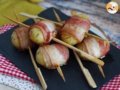 Szaszłyki Aperitif z ziemniakami i wędzonym boczkiem