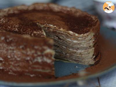 Tort naleśnikowy w stylu tiramisu z kawą i kakao - zdjęcie 3