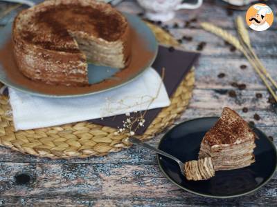 Tort naleśnikowy w stylu tiramisu z kawą i kakao - zdjęcie 4