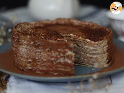 Tort naleśnikowy w stylu tiramisu z kawą i kakao - zdjęcie 5