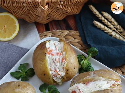 Ziemniaki faszerowane wędzonym łososiem i fromage frais - zdjęcie 3