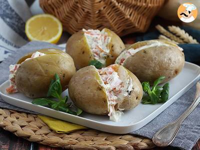 Ziemniaki faszerowane wędzonym łososiem i fromage frais - zdjęcie 4